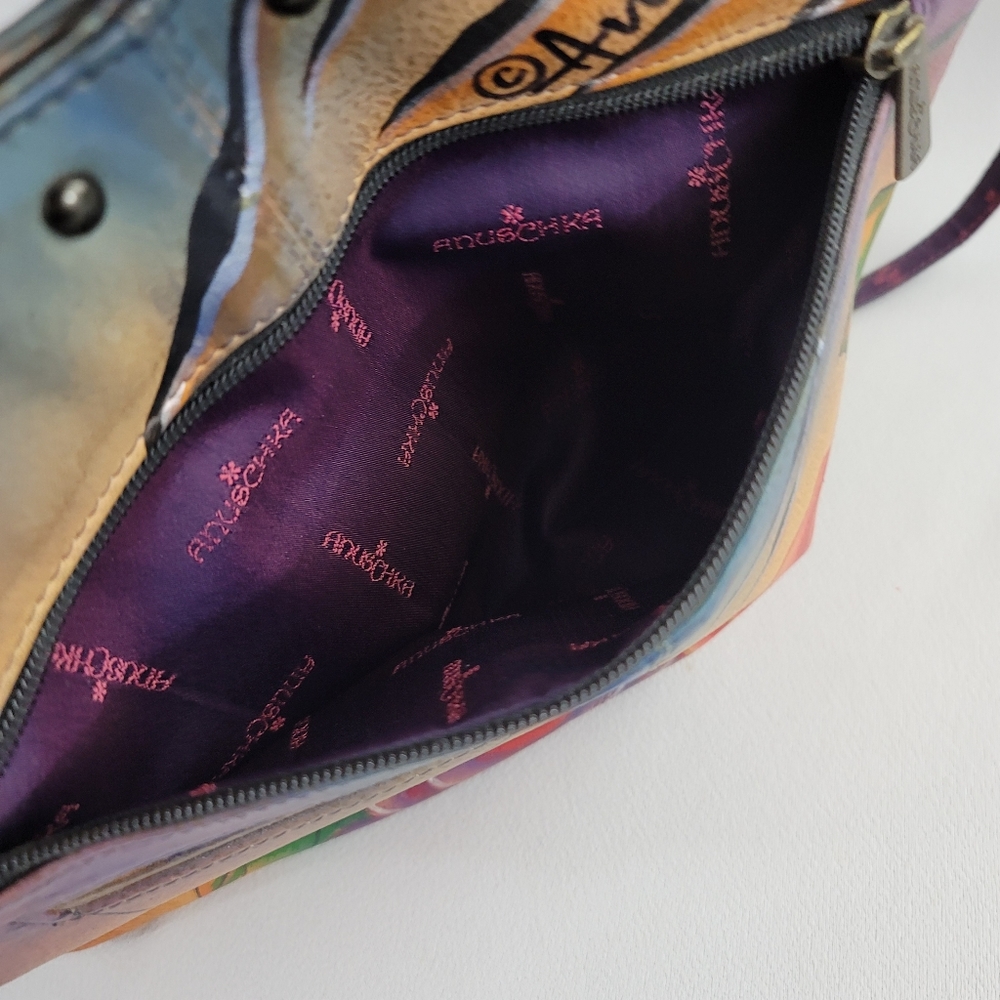 Anuschka Tiger And Rose Genuine Leather Purse - Picture 14 of 16